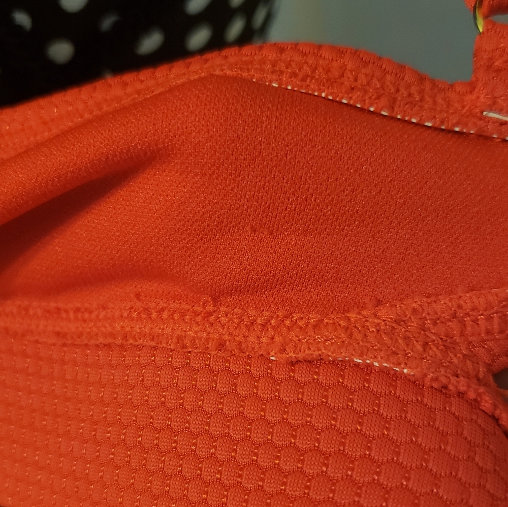 Kona Sol Red Bathing Suit Top Red Adjustable Straps - Picture 8 of 10